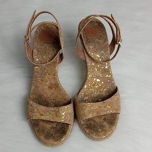 Tory Burch gold and brown heels